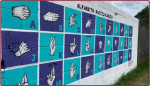 Dos murales con símbolos de lengua de señas se pintaron en Nueva Helvecia
