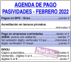 Agenda de Pagos de Pasivos Febrero 2022