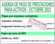 BPS - Agenda de Pagos para Activos - Octubre 2023
