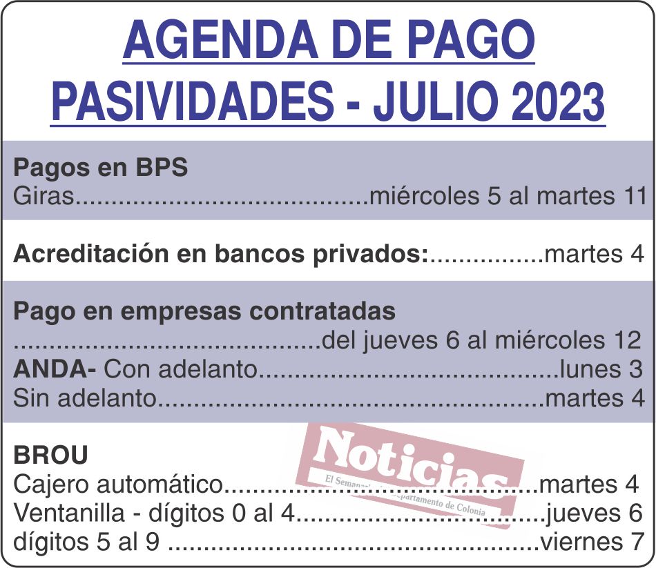Agenda de pago web pasivos